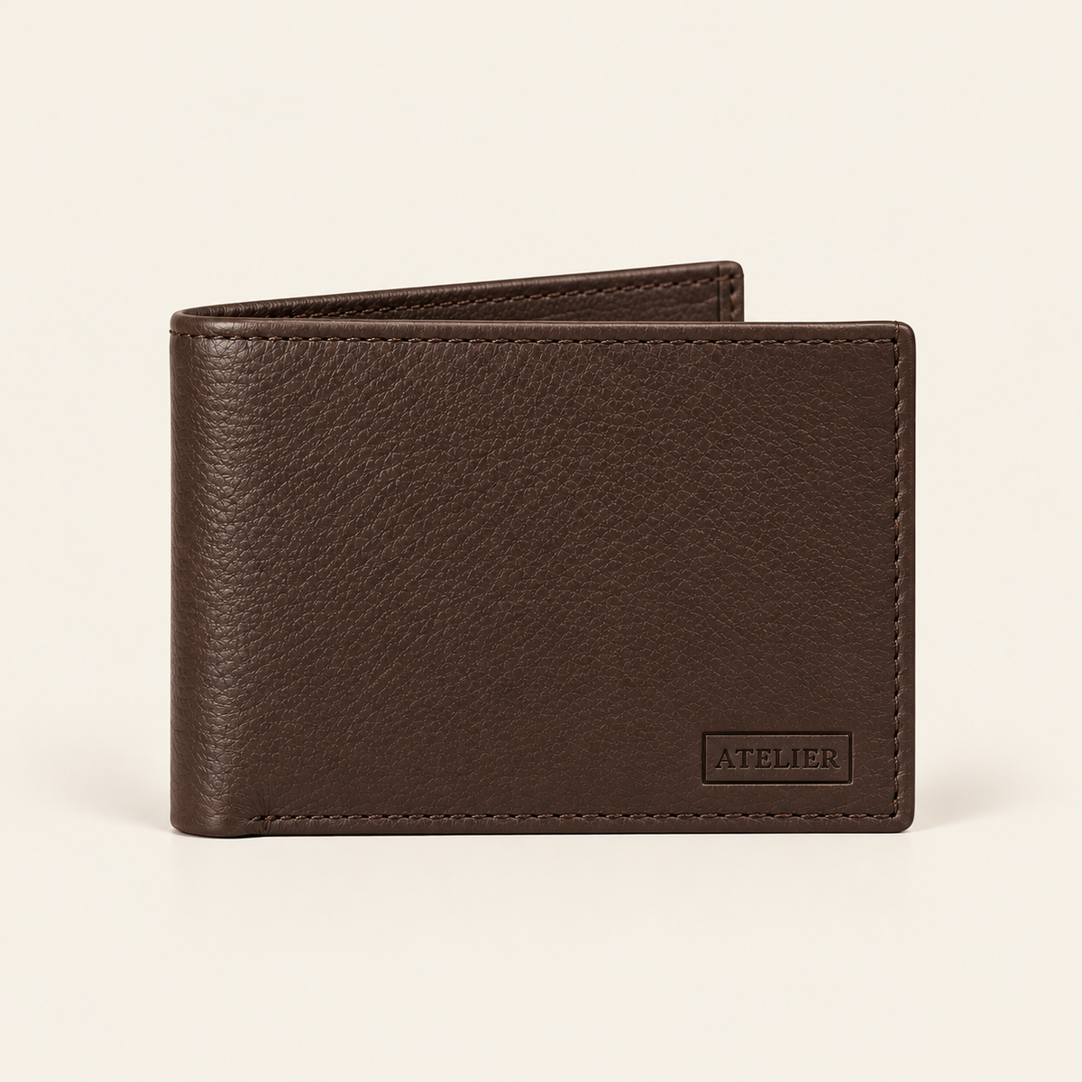 Atelier Dark Chocolate Alden Wallet — front view