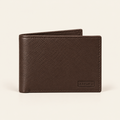 Atelier Dark Chocolate Alden Wallet — front view