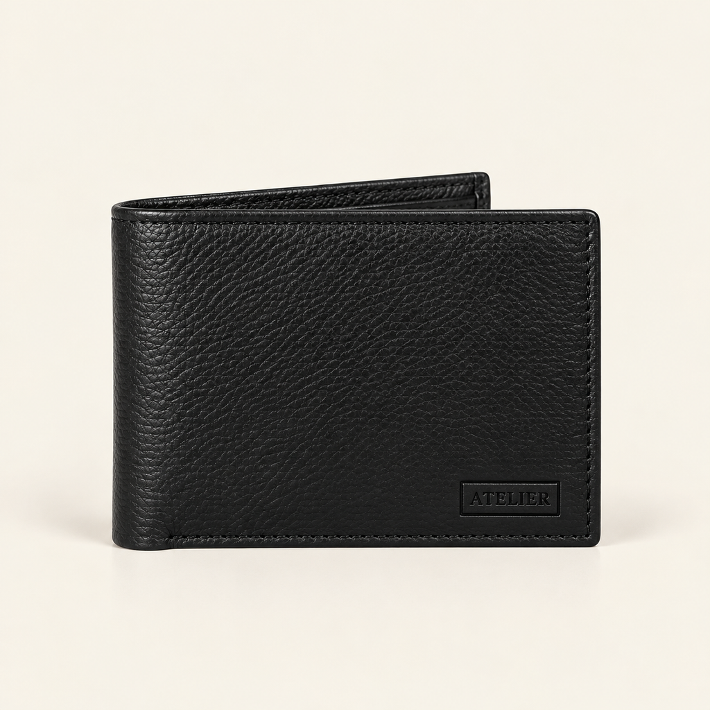 Atelier Midnight Black Alden Wallet — front view