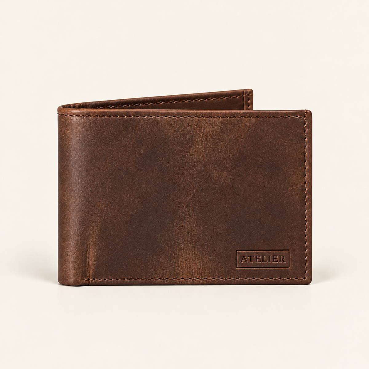 Atelier Dark Chocolate Auren Wallet — front view