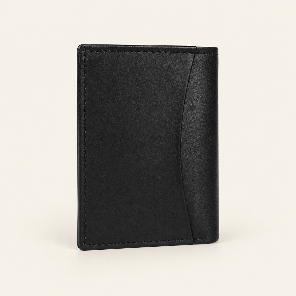 Atelier black compact card holder — back view