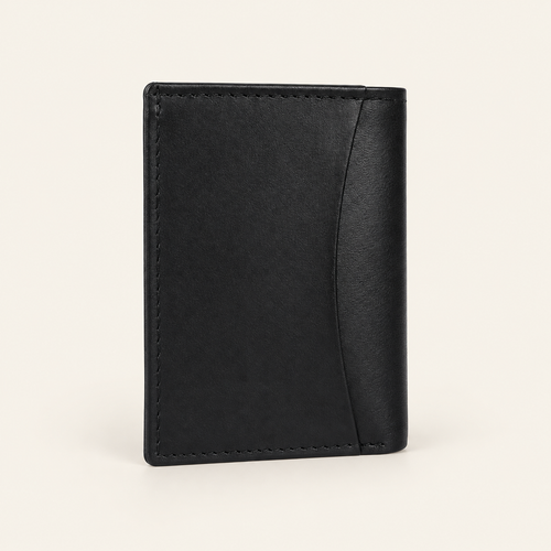 Atelier black compact card holder — back view